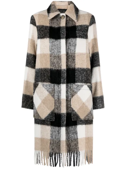 Manteau frangé à carreaux - Woolrich - Modalova