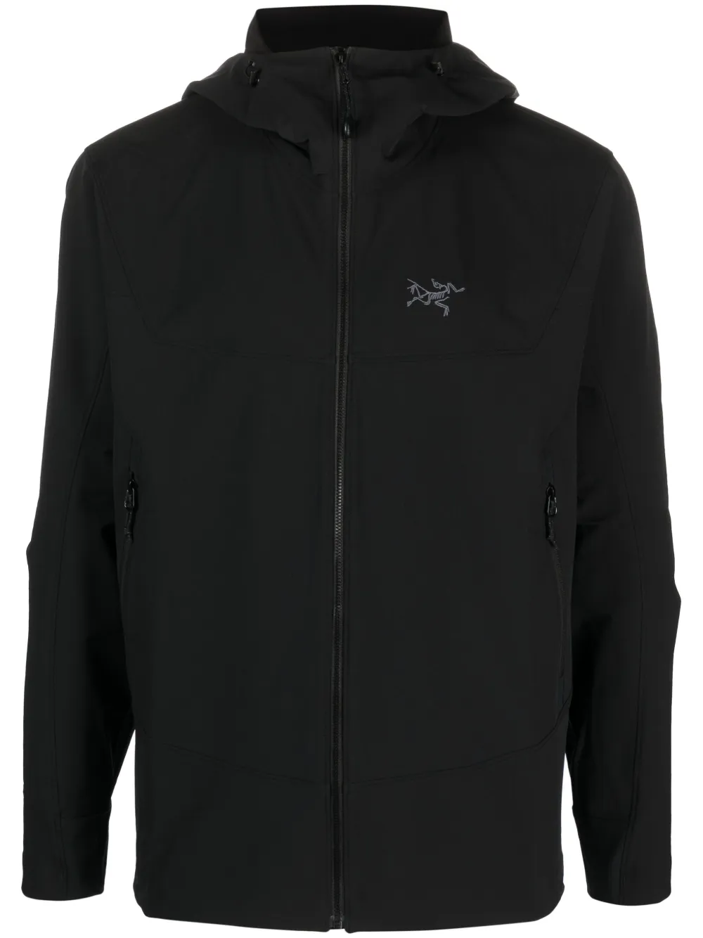 Arc'teryx logo-embroidered zip-up Jacket | Black | FARFETCH HK