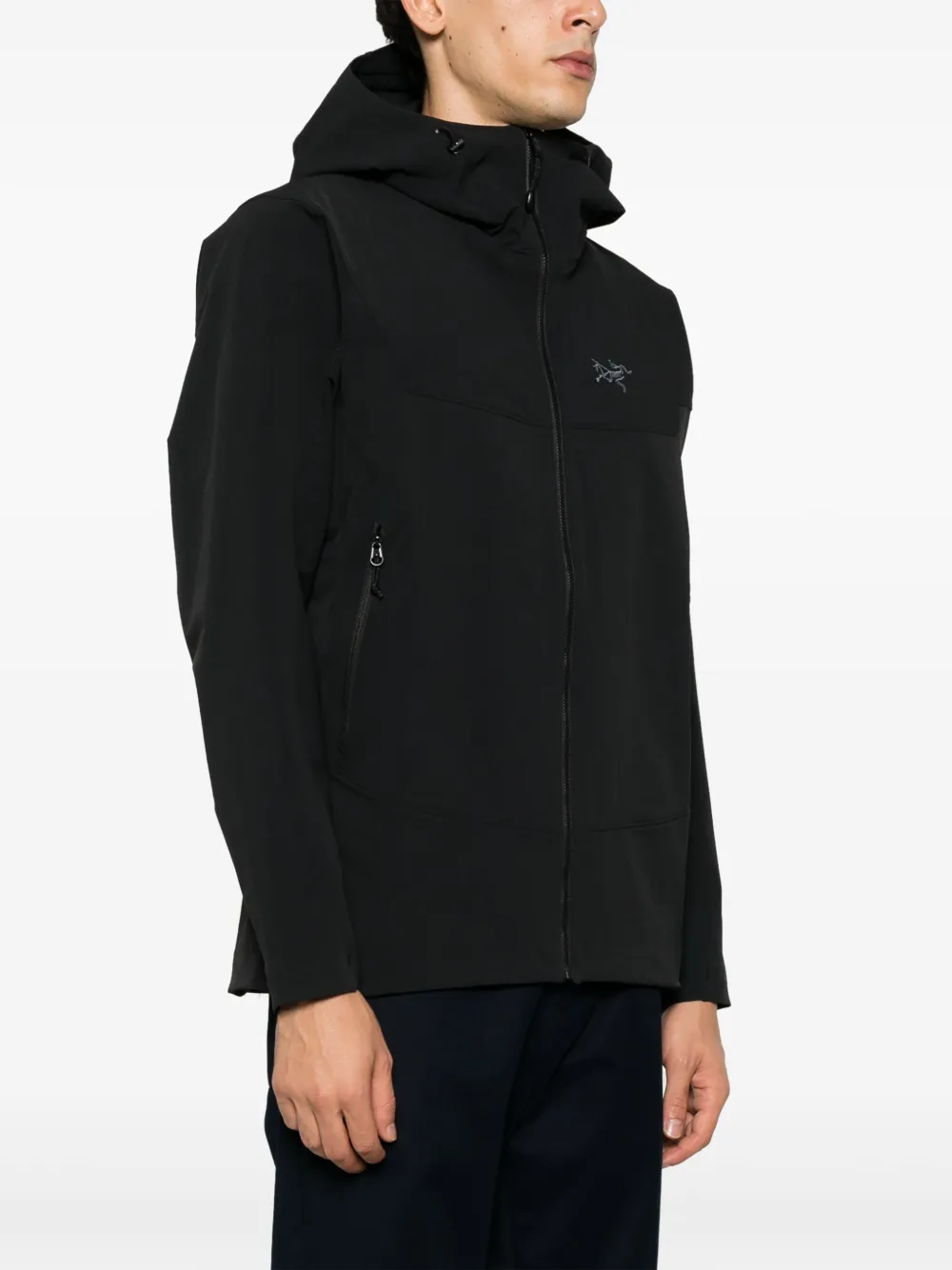 Arc'teryx logo-embroidered zip-up Jacket | Black | FARFETCH HK