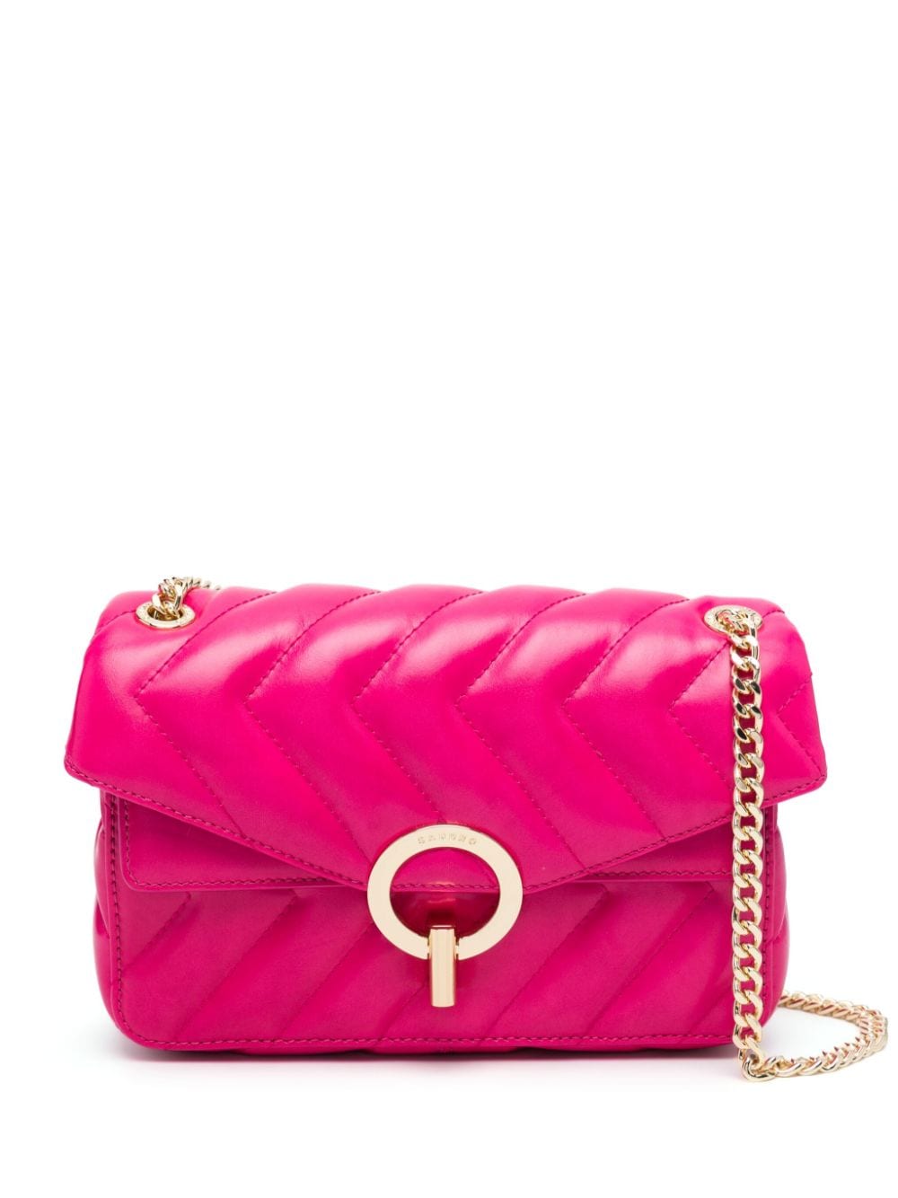 Shop Sandro Quilted Leather Bag In Pink