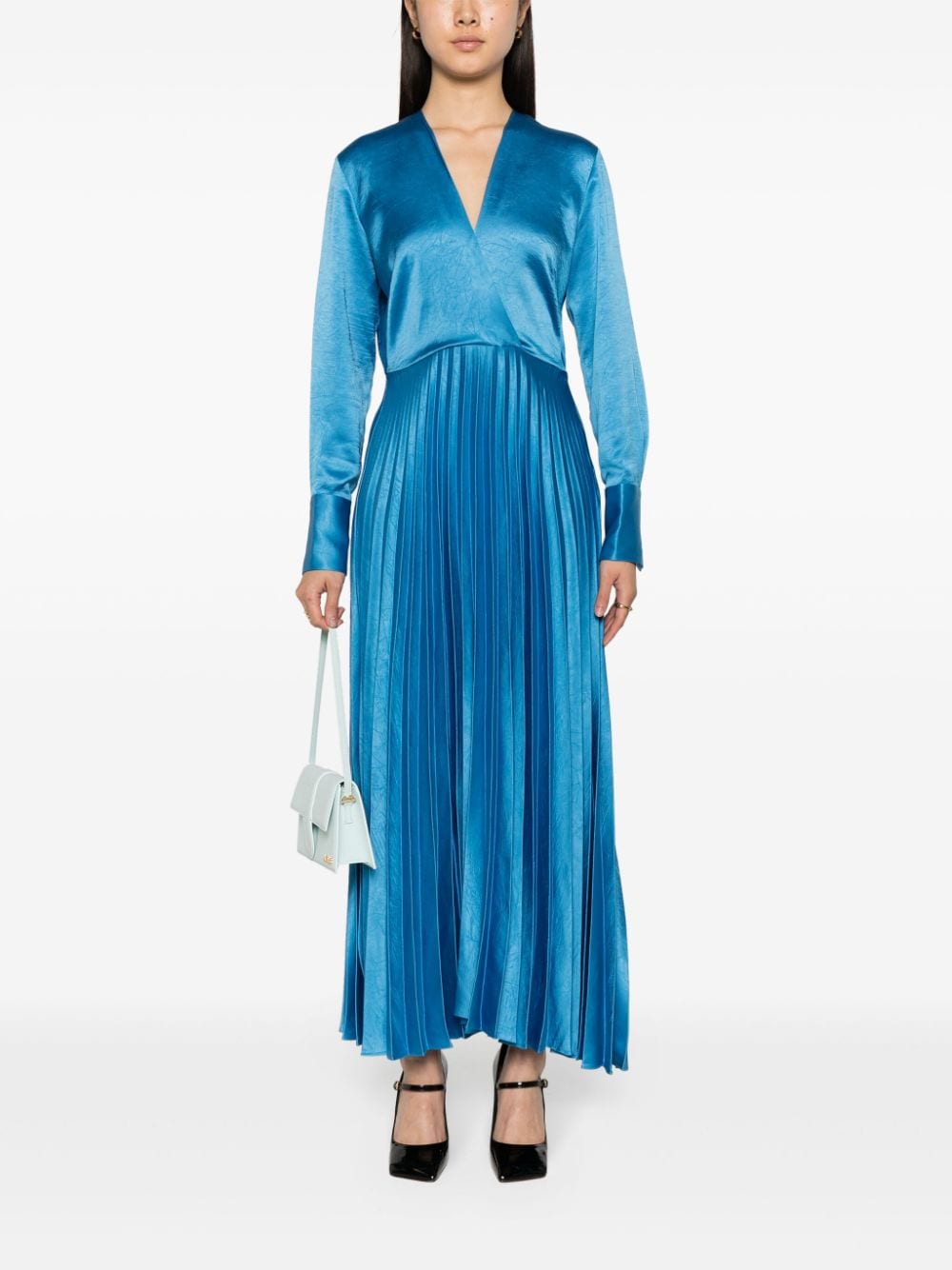 SANDRO Satijnen maxi-jurk Blauw