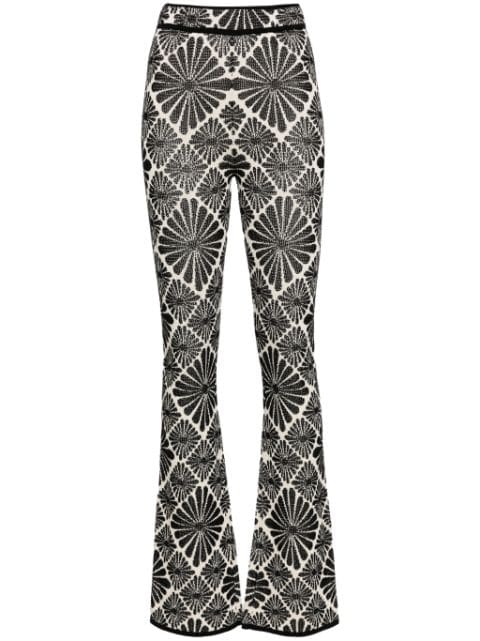 SANDRO floral-embroidered flared trousers