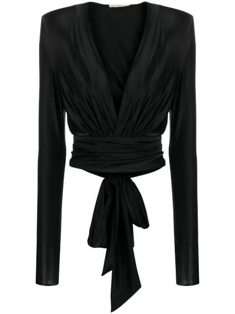 Alexandre Vauthier V-neck tied-waist blouse