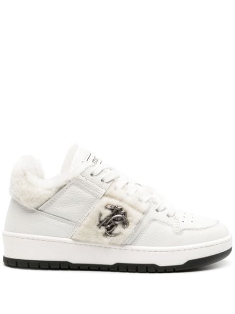 Roberto Cavalli Mirror Snake panelled leather sneakers