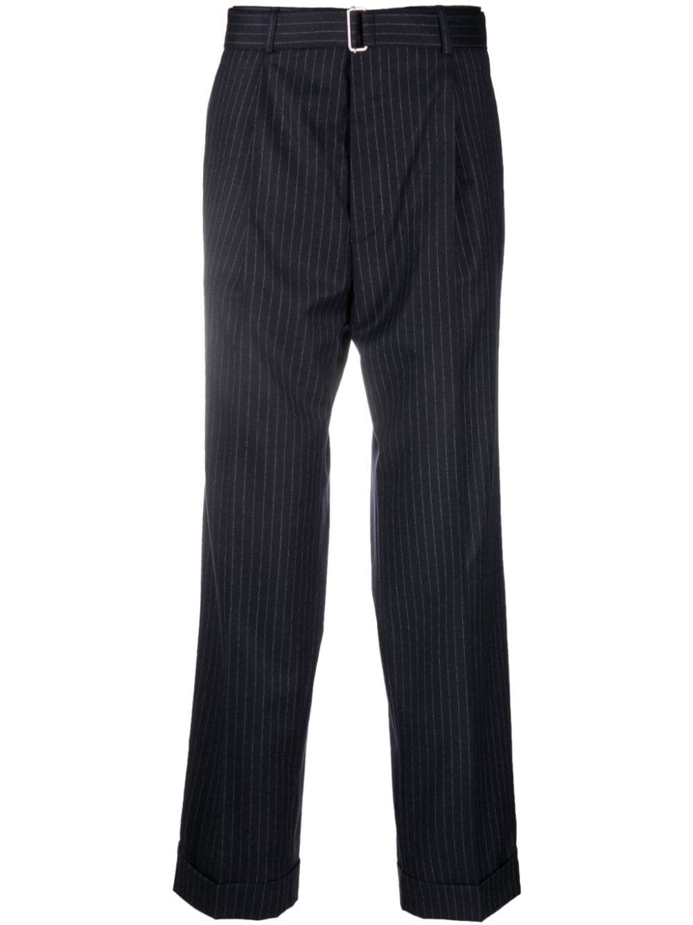 pinstripe-print pleated trousers