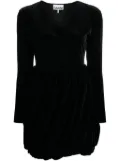 GANNI velvet ruched minidress - Black