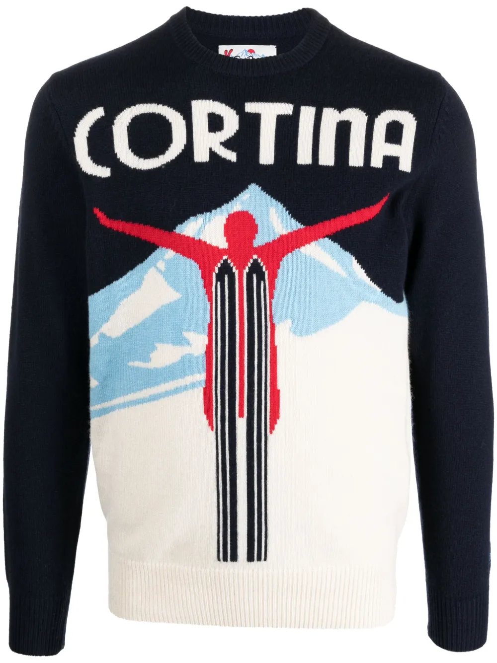 Mc2 Saint Barth Turbone 61 Intarsia-knit Jumper In Blau
