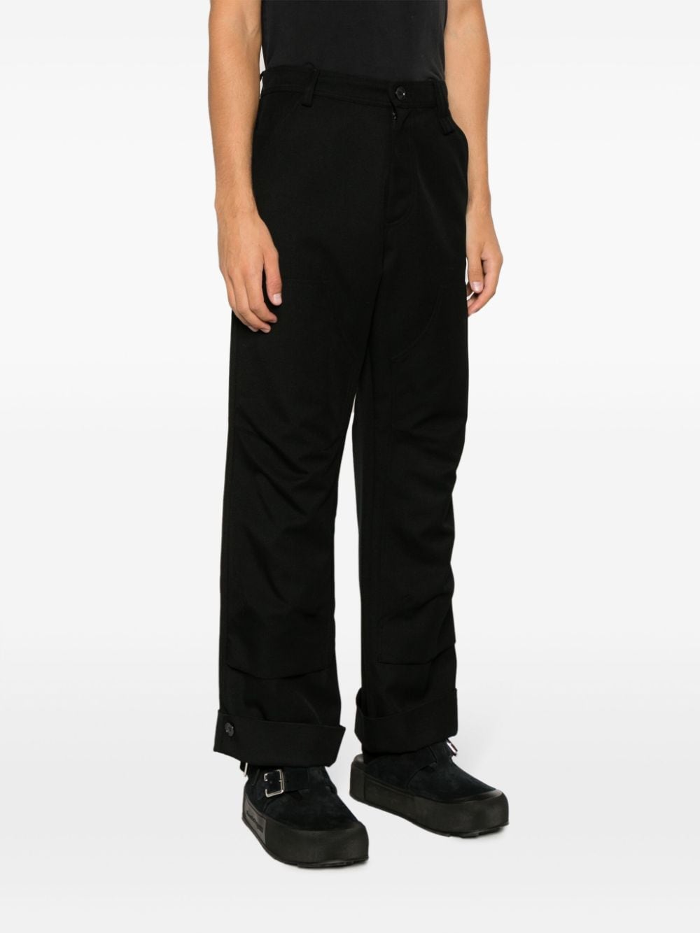 Shop Simone Rocha Workwear Straight-leg Trousers In Black
