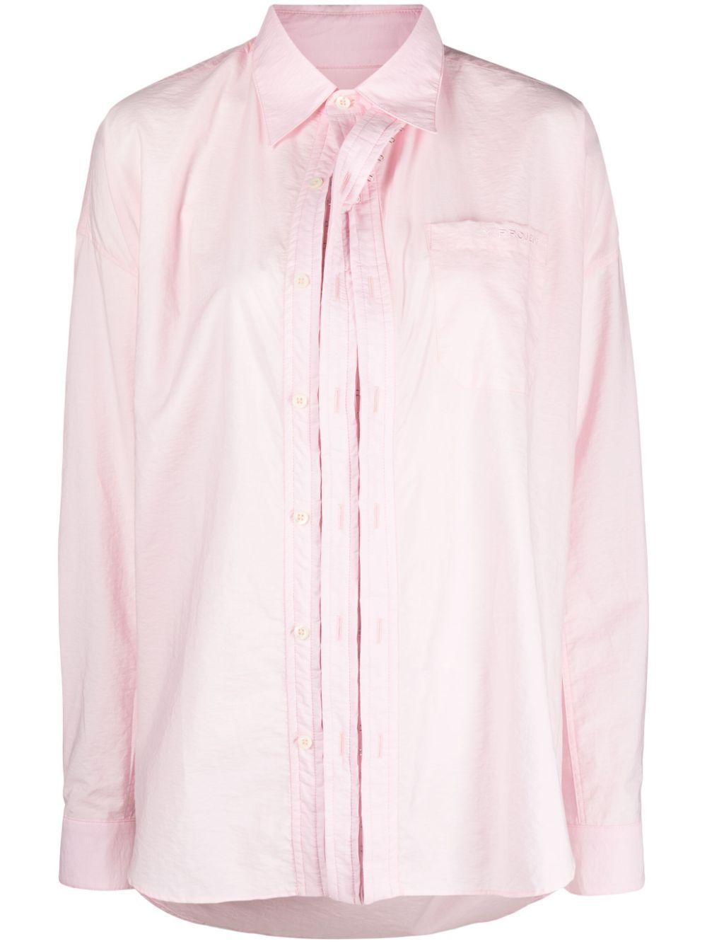 Shop Y/project Asymmetric Cotton-blend Shirt In Pink