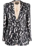 TOM FORD leopard-print blazer - Black