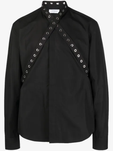 Off-White eyelet-embellished cotton shirt