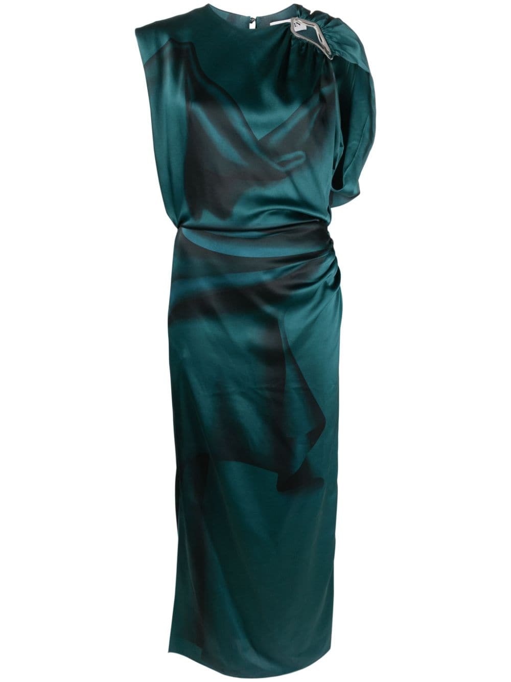 Image 1 of Lanvin draped silk-satin maxi dress