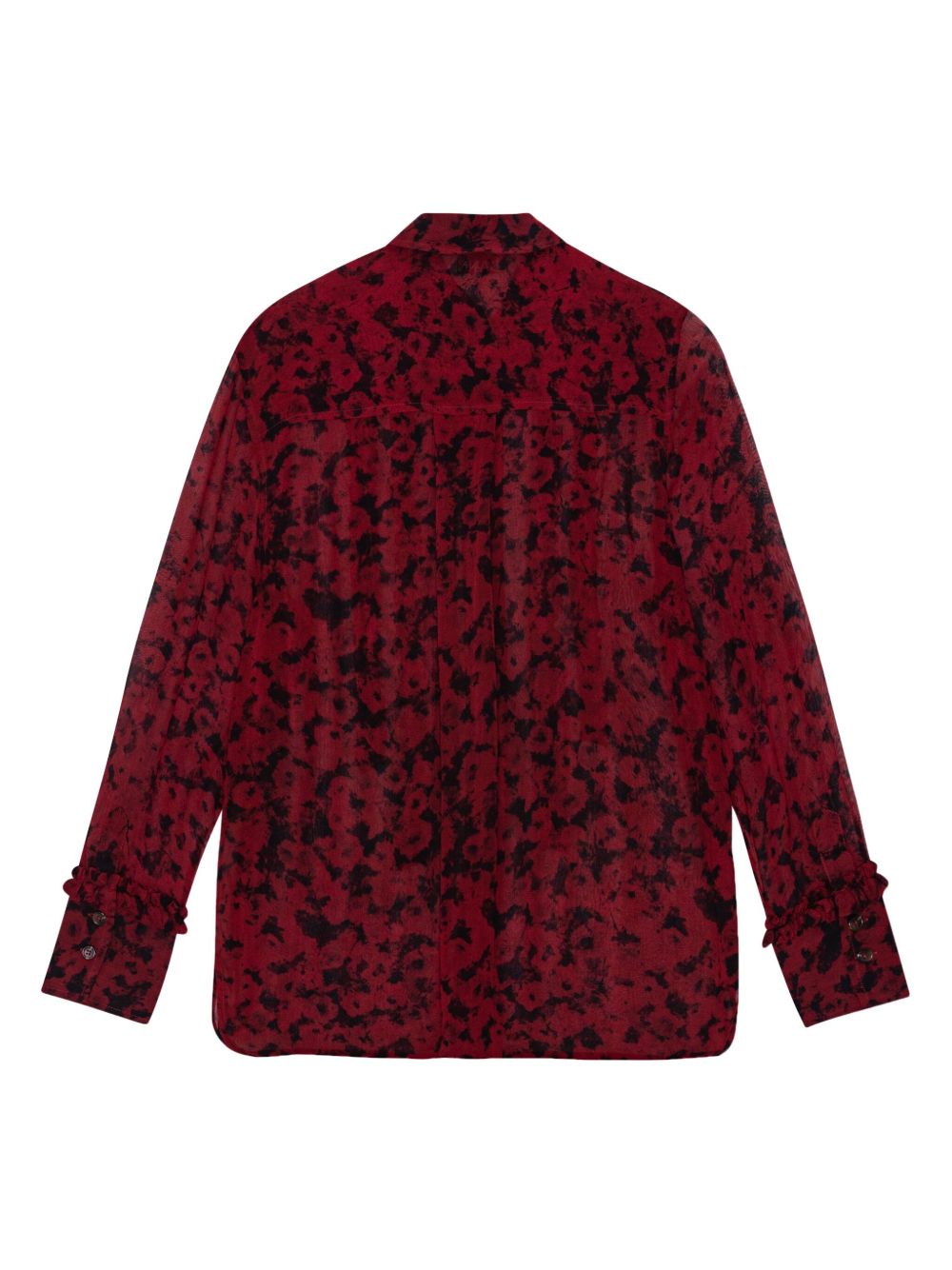 GANNI floral-print ruffled shirt Women