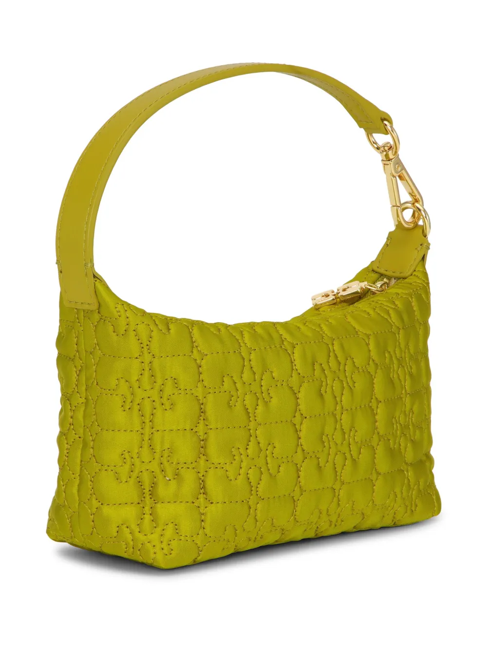Ganni Butterfly Quilted Mini Bag In Green