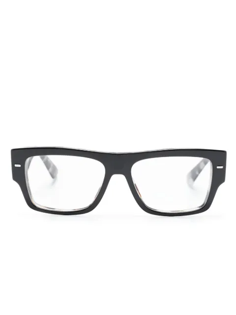Dolce & Gabbana Eyewear logo engraved rectangle-frame glasses