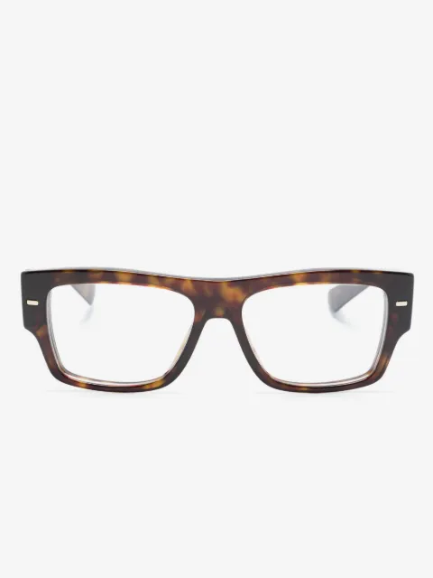 Dolce & Gabbana Eyewear logo engraved rectangle-frame glasses
