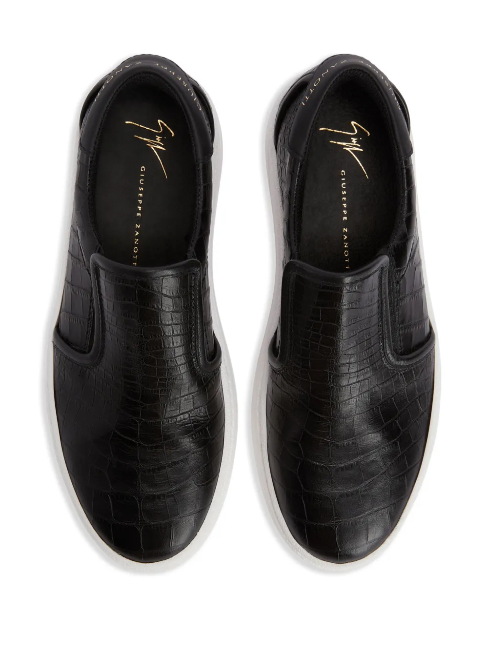 Giuseppe Zanotti GZ94 sneakers met krokodillen-reliëf Zwart