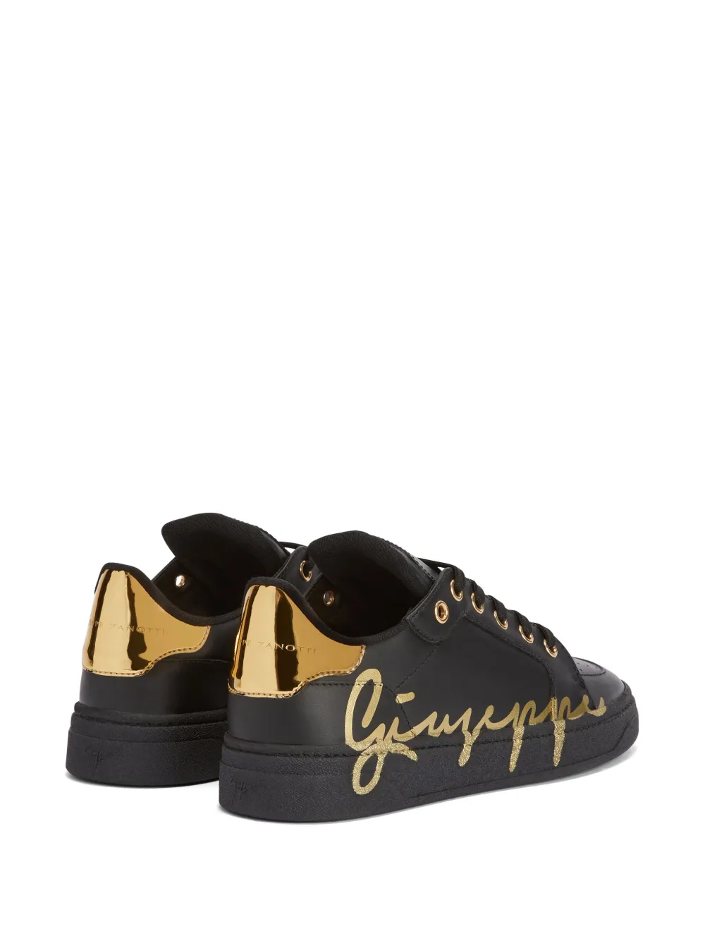 Shop Giuseppe Zanotti Gz94 Logo-print Leather Sneakers In Black