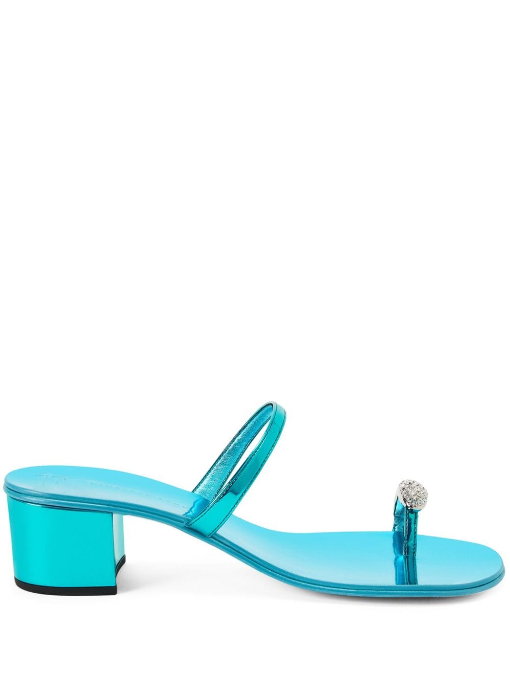 Giuseppe Zanotti Ring 40mm Leather Sandals In Blue