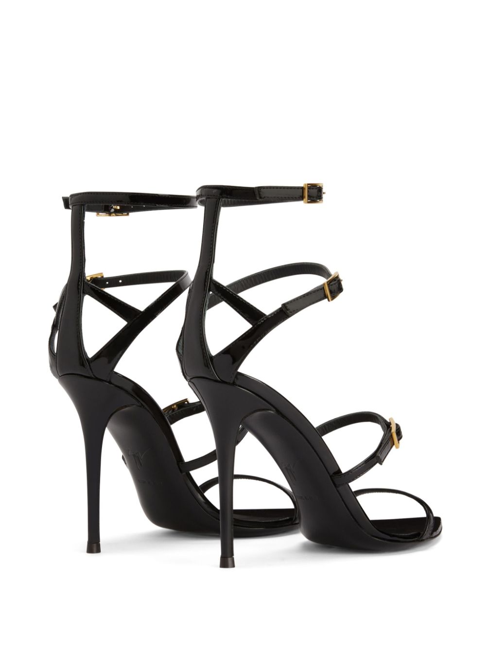 Shop Giuseppe Zanotti Intriigo Abely 105mm Patent-finish Sandals In Black