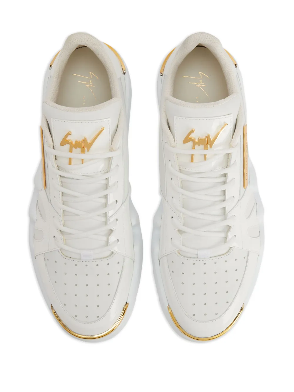 Giuseppe Zanotti Talon Panelled Leather Sneakers In White