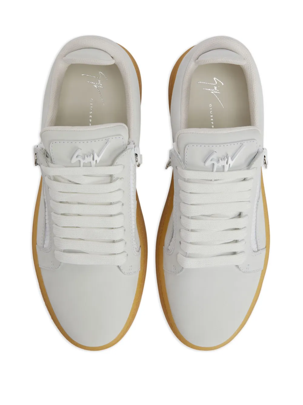 Shop Giuseppe Zanotti Gz94 Tonal Leather Sneakers In White