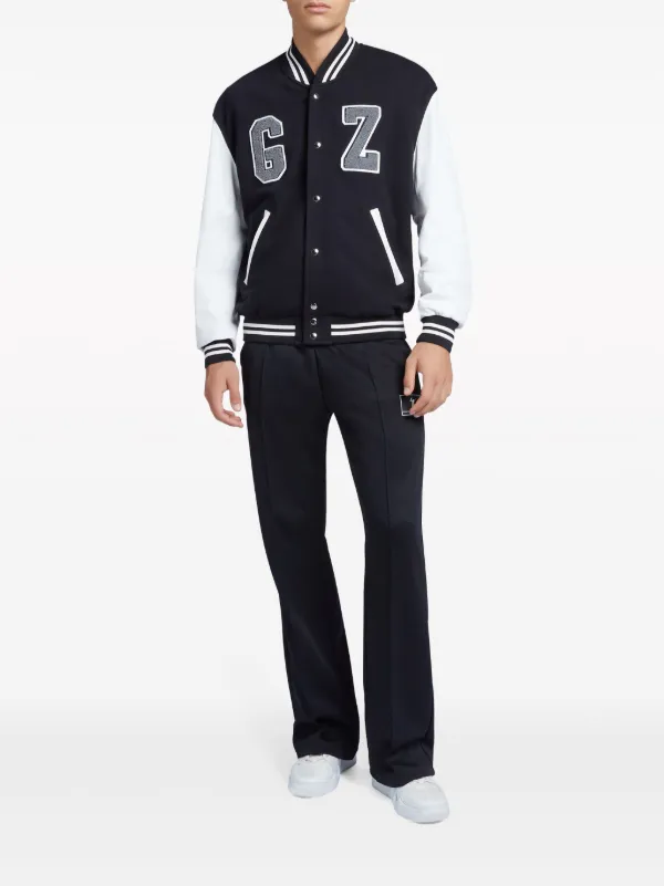 Giuseppe Zanotti flocked-logo Varsity Bomber Jacket | Black