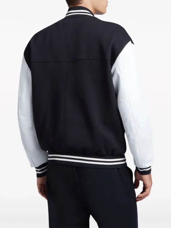 Giuseppe Zanotti flocked-logo Varsity Bomber Jacket | Black