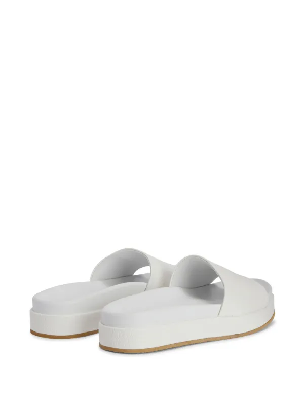 Giuseppe Zanotti Gz-indi Leather Slides | White | FARFETCH JO