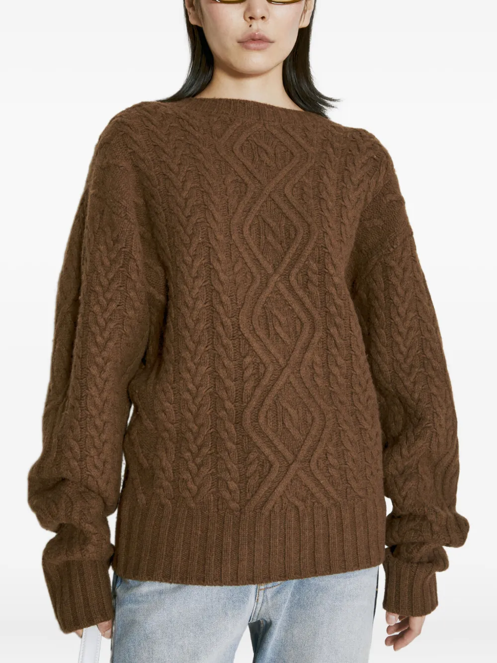 Martine Rose cable-knit wool sweat Bruin