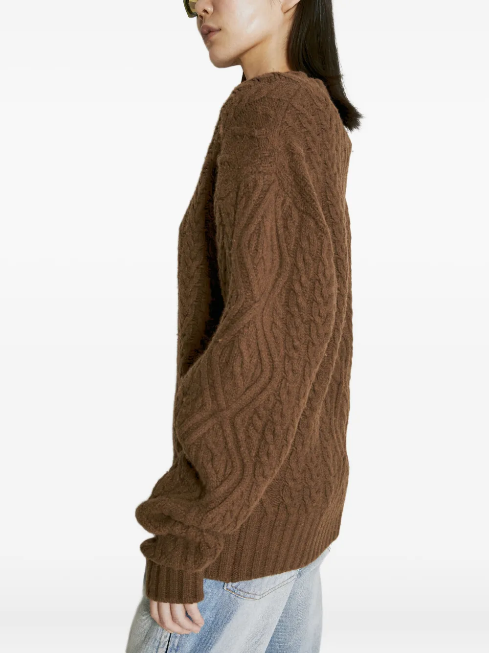 Martine Rose cable-knit wool sweat Bruin