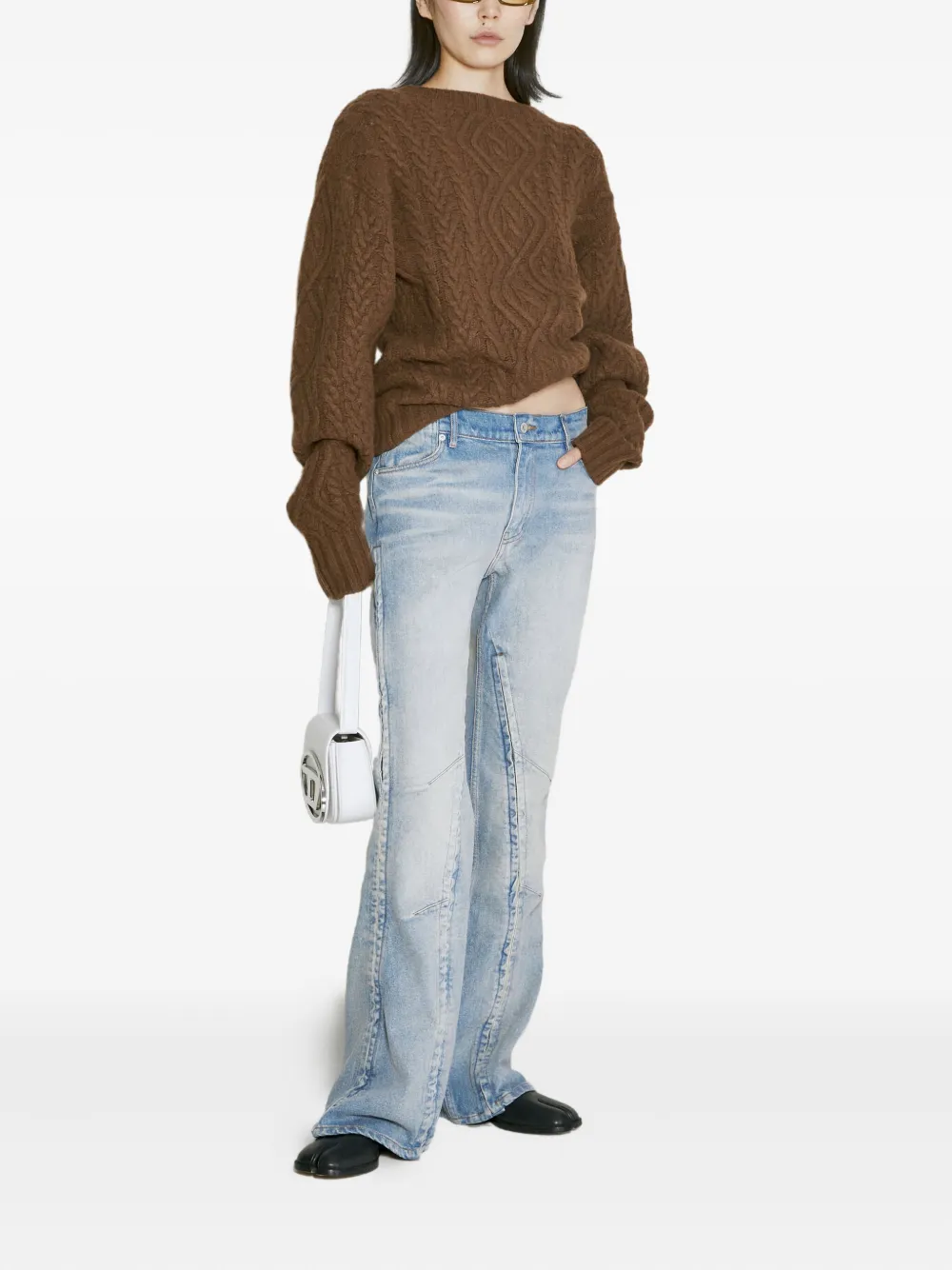Martine Rose cable-knit wool sweat Bruin