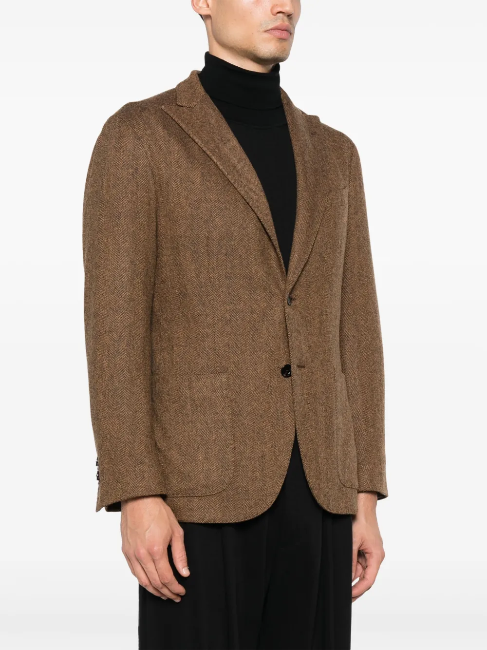 Boglioli Blazer met visgraatpatroon Bruin