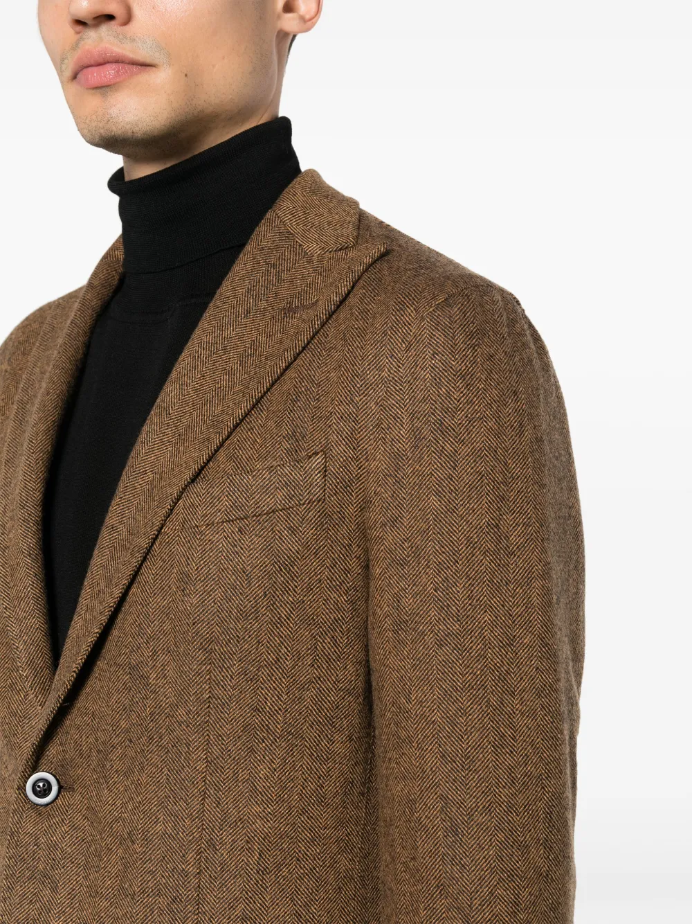Boglioli Blazer met visgraatpatroon Bruin