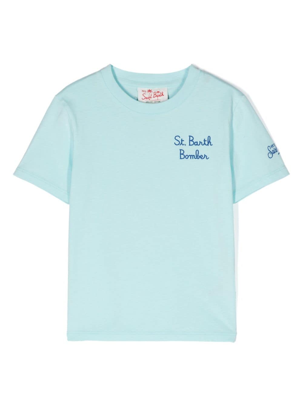 Mc2 Saint Barth Kids' Mykonos Vespa Cotton T-shirt In Blue