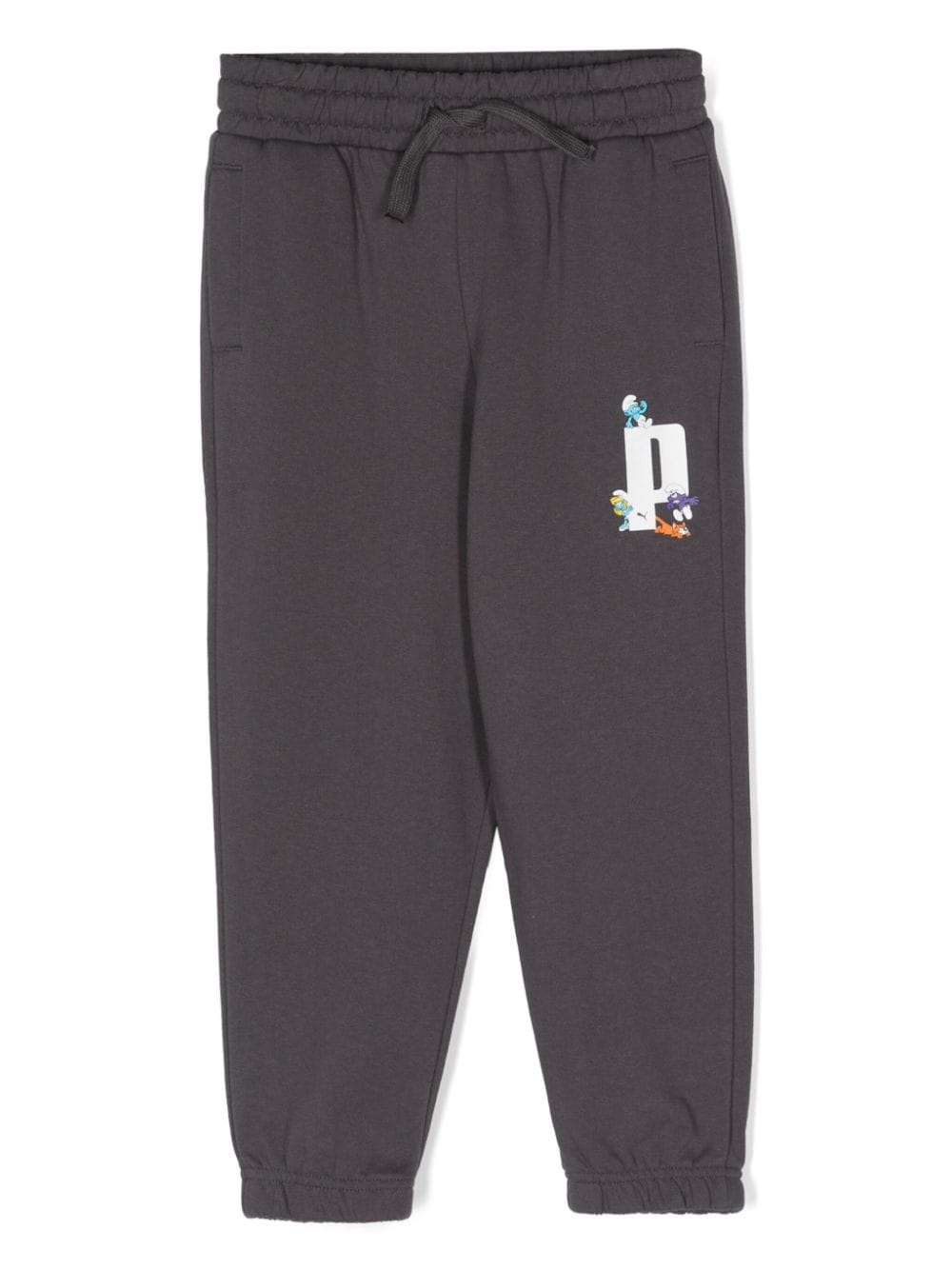 Puma Kids' Logo-print Cotton Track Trousers In Grey