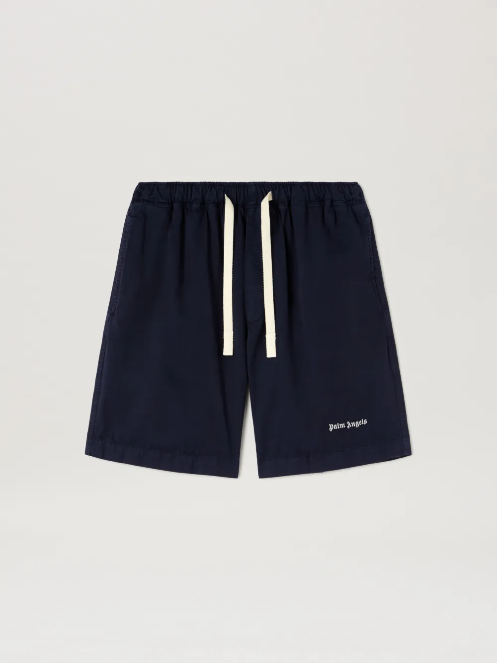 Palm Angels Logo-embroidered Drawstring Bermuda Shorts In Blue