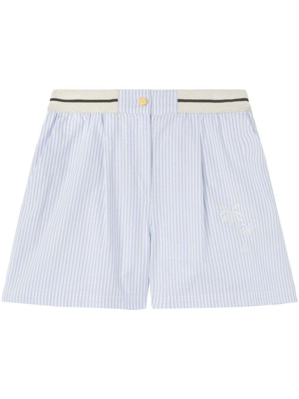 Shop Palm Angels Palms Striped Boxer Shorts In Blue