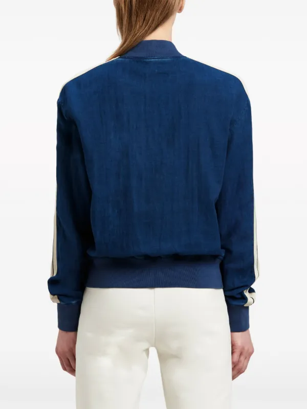 Palm Angels Chambre Denim Bomber Jacket | Blue | FARFETCH Palm Angels Chambre Denim Bomber Jacket | Blue | FARFETCH