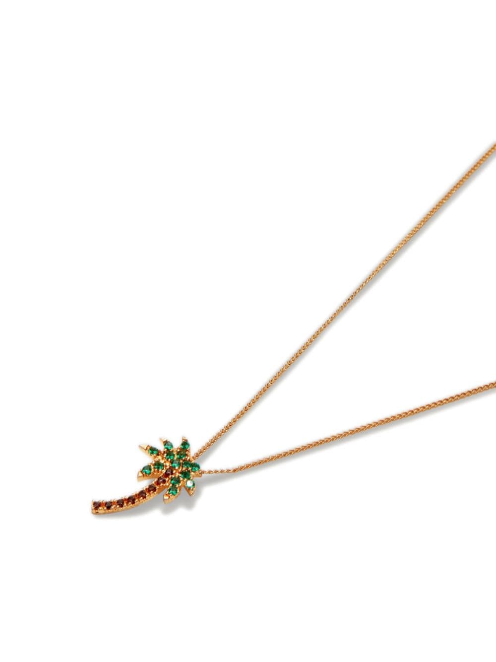 Shop Palm Angels Palm Tree Pendant Necklace In Green