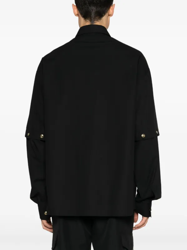 Versace Jeans Couture embossed-button Cotton Shirt | Black