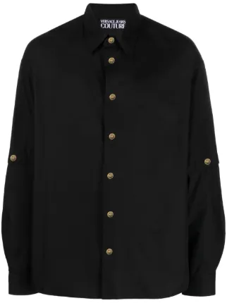 【Versace JEANS】コットン Tシャツ ☆海外限定☆ Black/Gold Logo T-Shirt Black,Gold | VERSACE