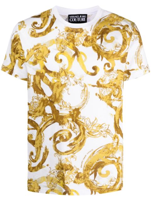 Versace Jeans Couture Baroque-print cotton T-shirt Men