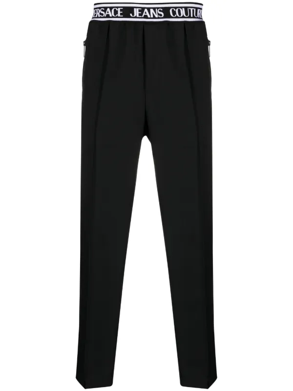 パンツ Versace Jeans Couture Cut Out Pants Piece Number Trousers Black,Print | VERSACE US