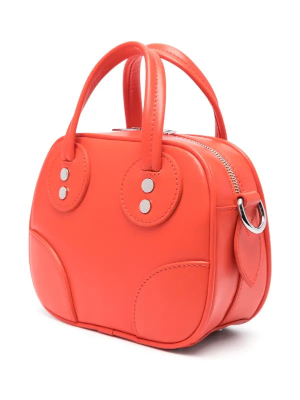 Maison Kitsuné Boogie Leather Tote Bag | Red | FARFETCH