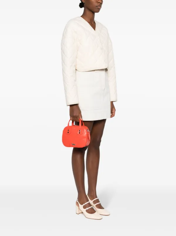 Maison Kitsuné Boogie Leather Tote Bag | Red | FARFETCH