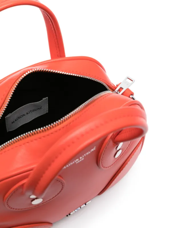 Maison Kitsuné Boogie Leather Tote Bag | Red | FARFETCH