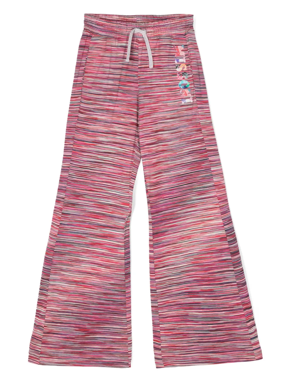 Missoni Crystal-embellished Cotton Track Trousers In Pink