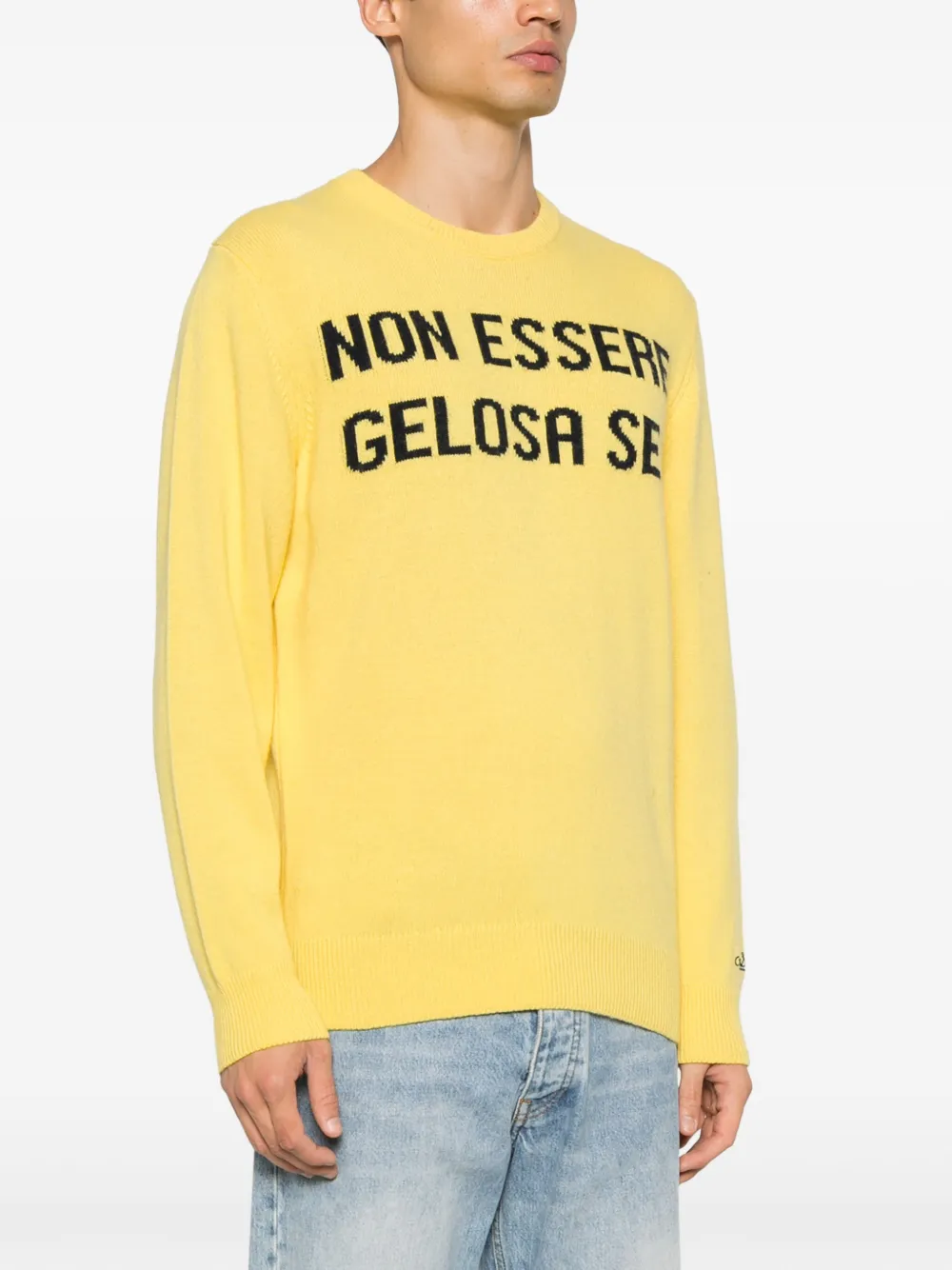Mc2 Saint Barth Crew-neck Intarsia-knit Jumper In Yellow