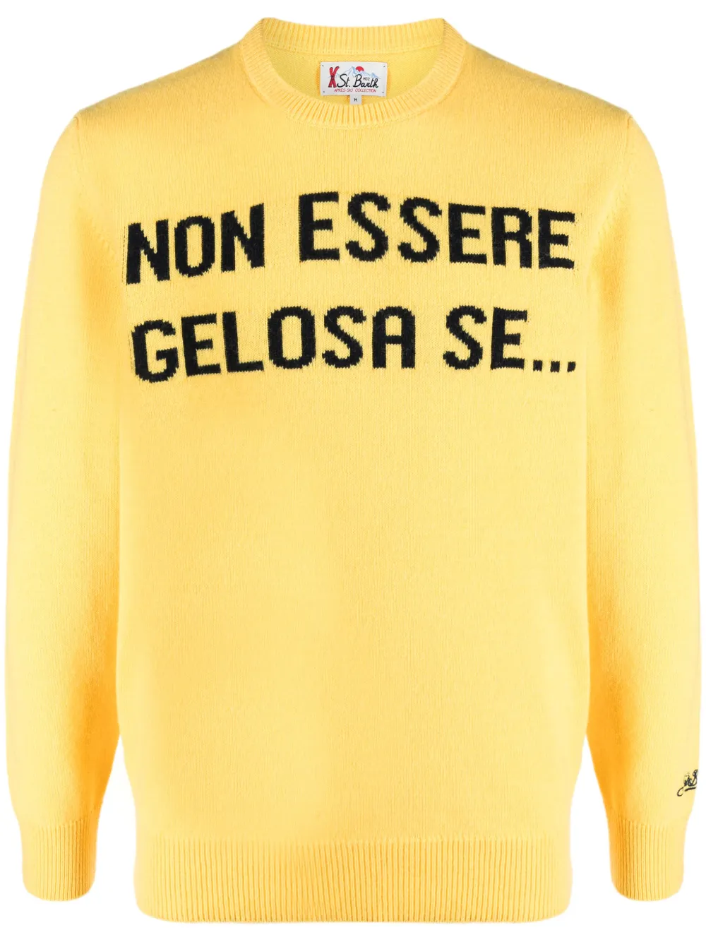 Mc2 Saint Barth Crew-neck Intarsia-knit Jumper In Yellow
